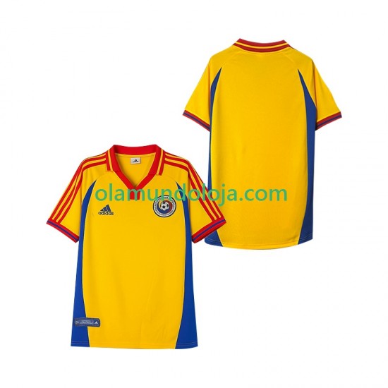 Camisola Roménia 2000 Retro Homem Equipamento Primeiro Manga Curta